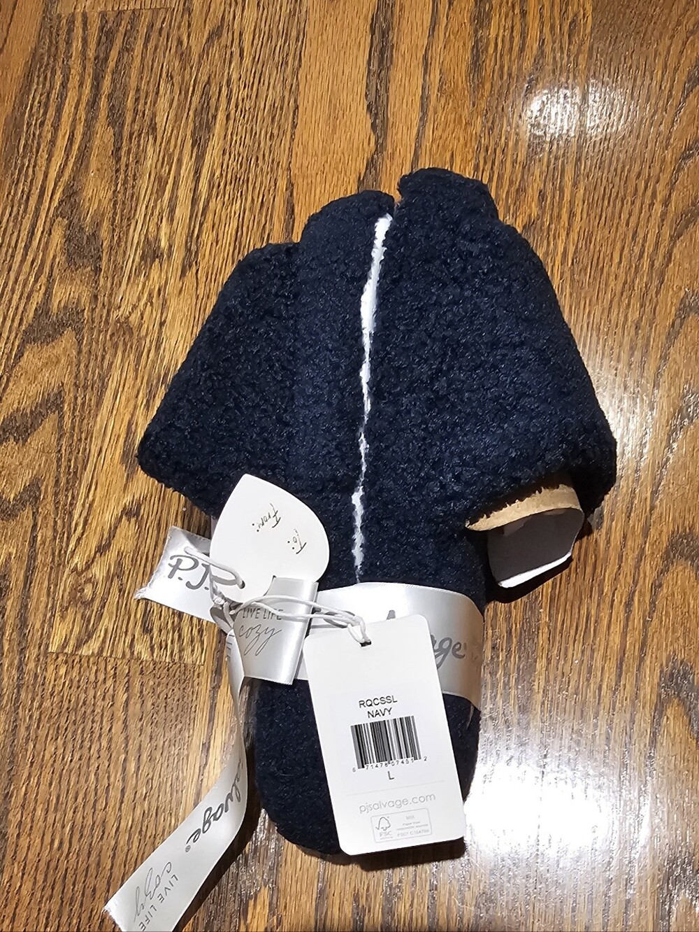 P.J. SALVAGE Navy Sherpa-Lined Women's Slippers